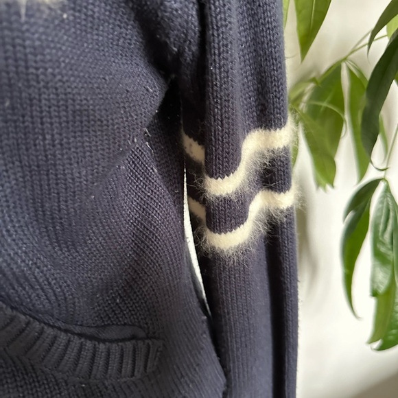 Side Street Fashion Navy Blue Zip-Up Sweater - Picture 4 of 5